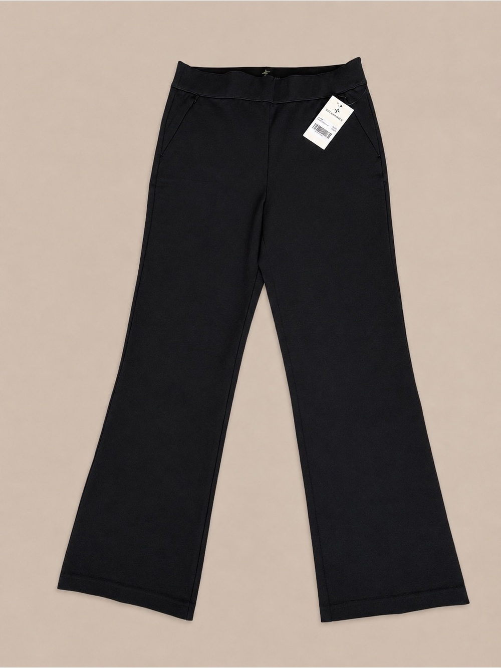 NWT Tuckernuck Black Stretch Flare Pants Zip Pockets Size M